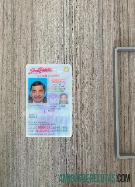 AS South Dakota under 21 Surat Izin Mengemudi 2023 sekarang tampilan foto depan templat