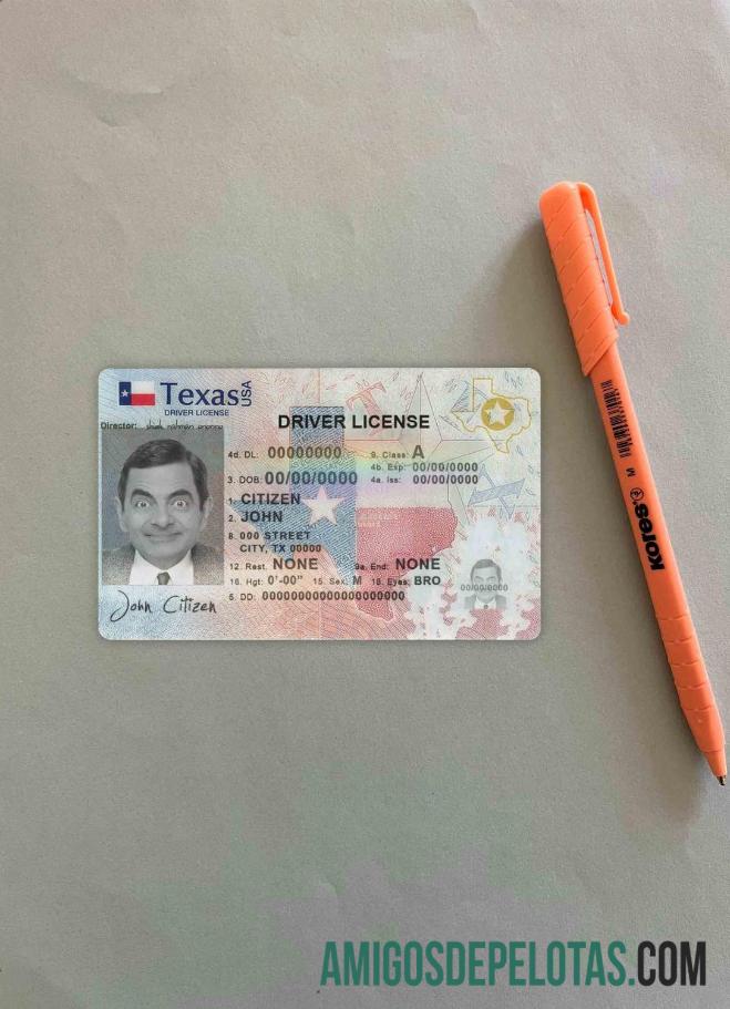 Dapat Diedit AS Texas Surat Izin Mengemudi templat in PSD format, fully Dapat Diedit (2020 ΓÇô sekarang) tampilan foto depan