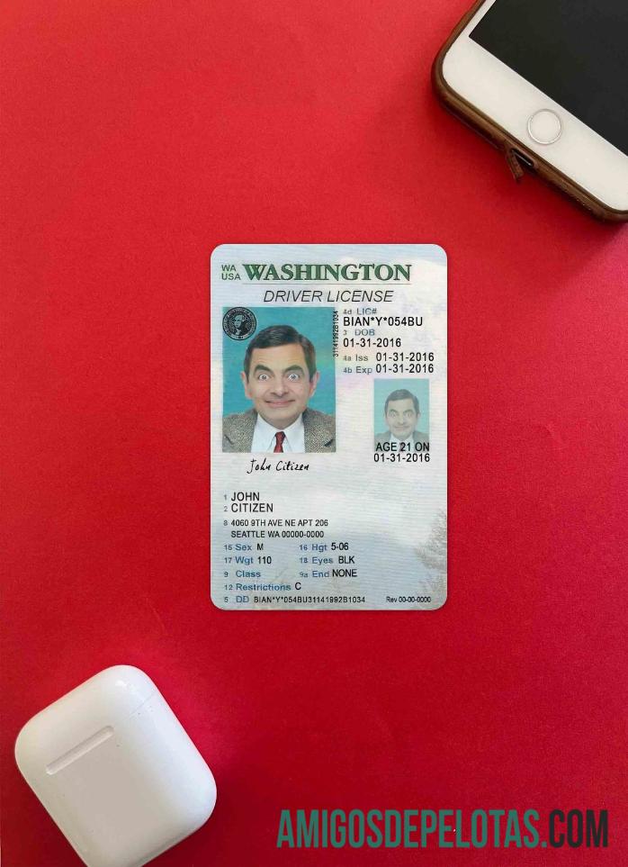 AS Washigton Surat Izin Mengemudi under 21 tampilan foto depan pratinjau