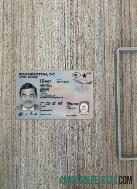 AS Washington DC Surat Izin Mengemudi tampilan foto depan makering
