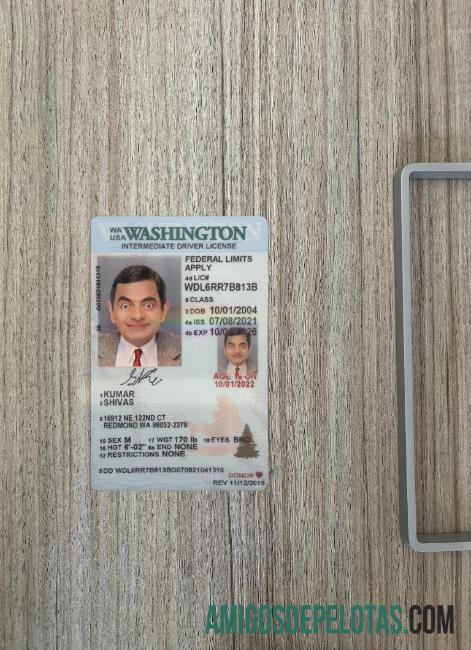 AS Washington under 21 intermediate Surat Izin Mengemudi tampilan foto depan templat