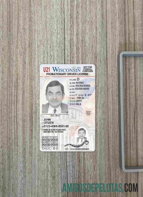 AS Wisconsin Surat Izin Mengemudi under 21 tampilan foto depan makering