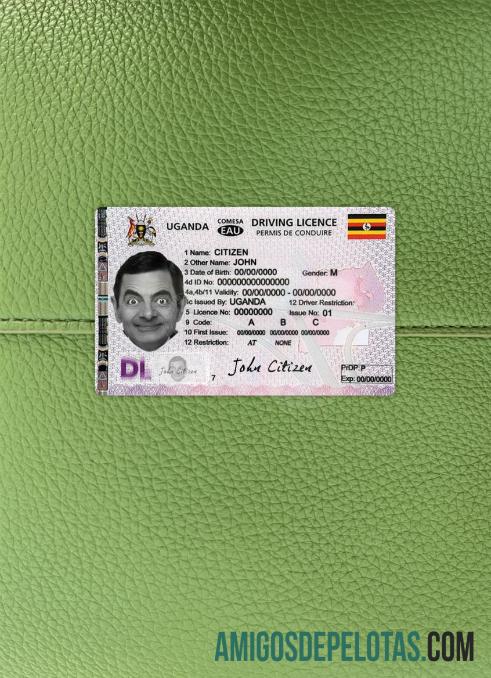 Uganda Surat Izin Mengemudi 2020 sekarang tampilan foto depan sampel