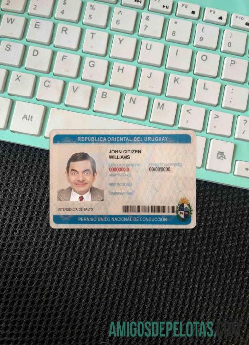 Uruguay Surat Izin Mengemudi tampilan foto depan templat