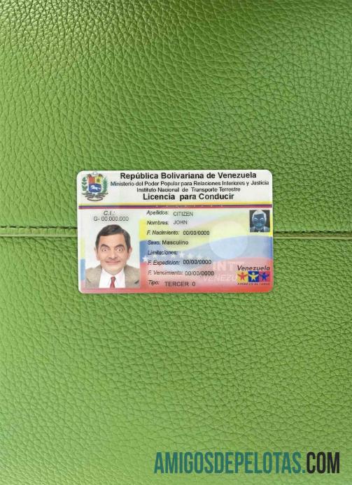 Venezuela DL tampilan foto depan templat