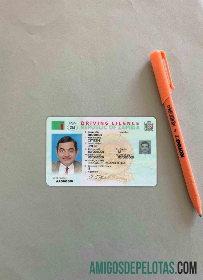 Zambia DL tampilan foto depan sampel