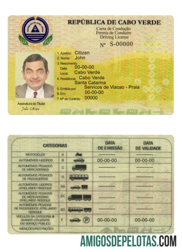 کیپ ورڈی ڈرائیونگ لائسنس ڈیزائن