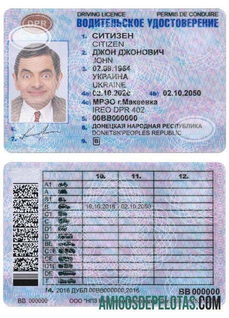 ڈونٹسک ڈرائیونگ لائسنس ماک اپ