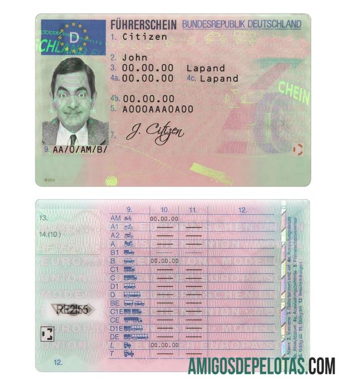 جرمنی ڈرائیونگ لائسنس نمونہ