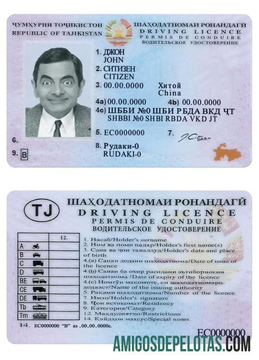 تاجکستان ڈرائیونگ ورژن 2 ٹیمپلیٹ