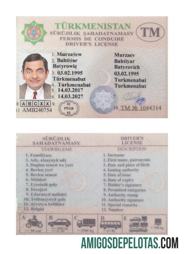 ترکمانستان ڈرائیونگ لائسنس ڈیزائن