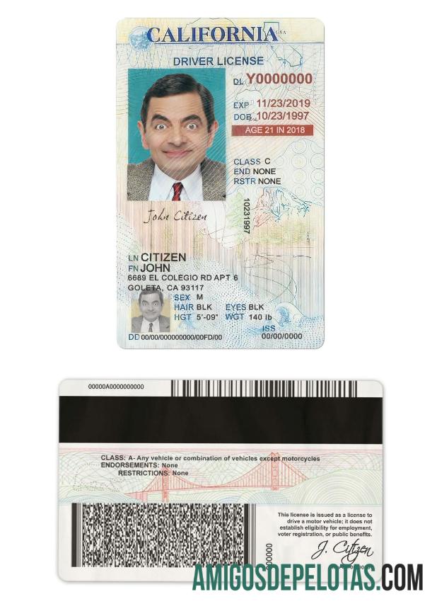 امریکہ California ڈرائیونگ لائسنس under 21 ٹیمپلیٹ