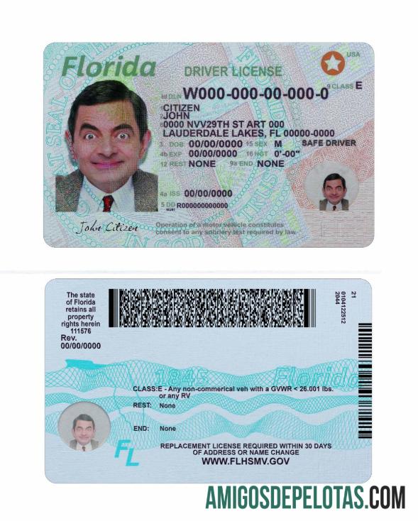 امریکہ Florida ڈرائیونگ لائسنس 2018 موجودہ ڈیزائن