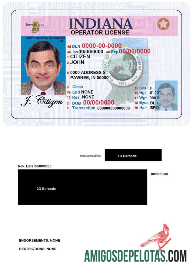 امریکہ Indiana DL ڈیزائن