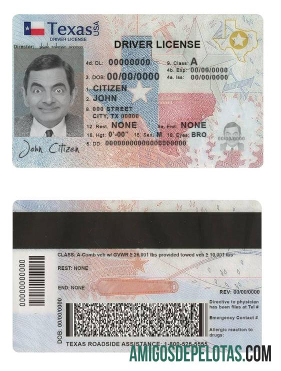 امریکہ Texas ڈرائیونگ لائسنس (2020 ΓÇô موجودہ) ڈیزائن
