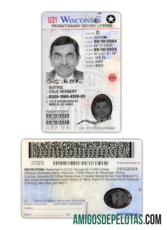 امریکہ Wisconsin under 21 ڈرائیونگ لائسنس 2020 موجودہ ٹیمپلیٹ
