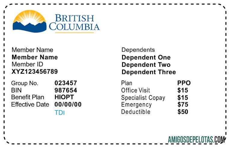 British Columbia kesehatan asuransi kartu desain