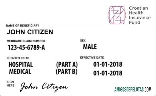 Kroasia kesehatan asuransi kartu sampel