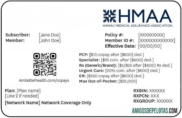 Hawaii kesehatan asuransi Kartu Identitas desain
