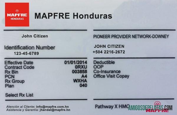 Honduras kesehatan asuransi kartu desain