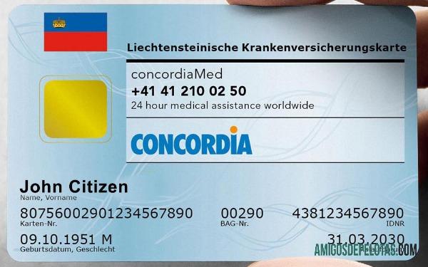 Liechtenstein kesehatan asuransi kartu sampel