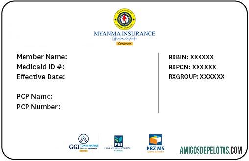Myanmar kesehatan asuransi kartu templat