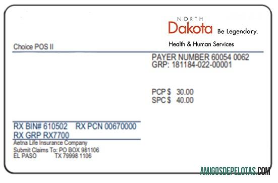 North Dakota kesehatan asuransi kartu pratinjau