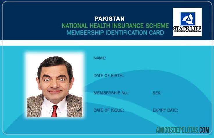 Pakistan kesehatan asuransi kartu sampel