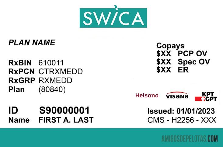 Swiss kesehatan asuransi kartu sampel