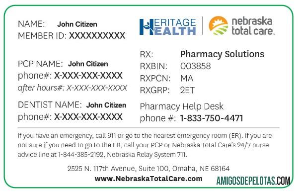 AS Nebraska total care kesehatan asuransi kartu makering