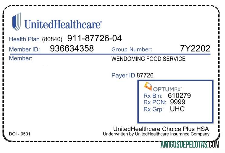 AS UnitedHealthCare kesehatan asuransi kartu desain