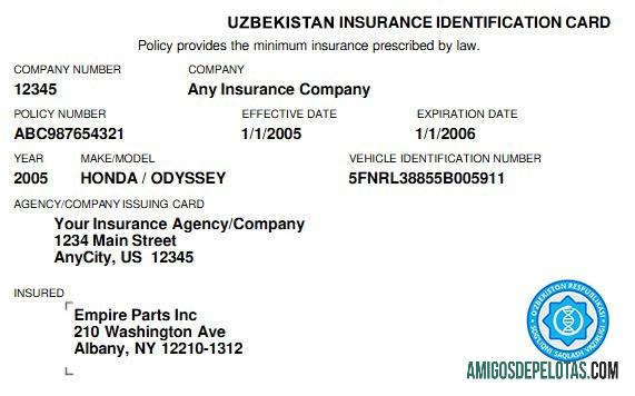 Uzbekistan kesehatan asuransi kartu sampel