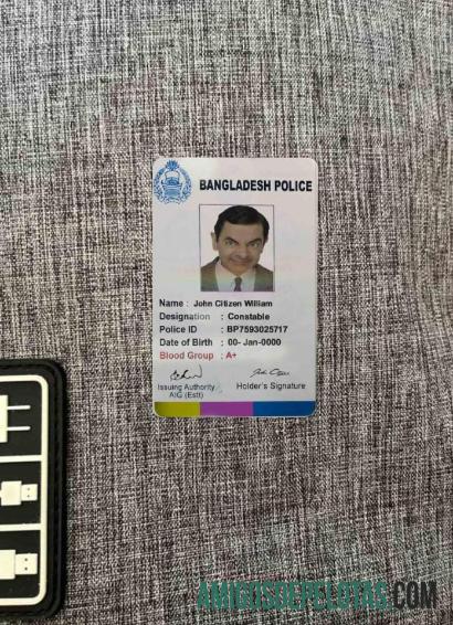بنگلہ دیش police شناختی کارڈ فوٹو لک سامنے پیش نظارہ
