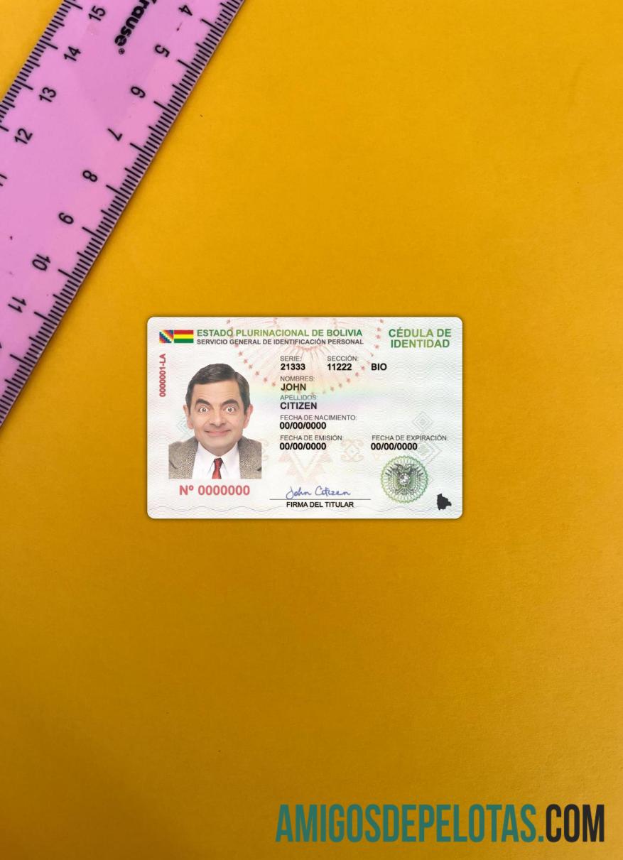 بولیویا شناختی کارڈ 2023 موجودہ فوٹو لک سامنے پیش نظارہ