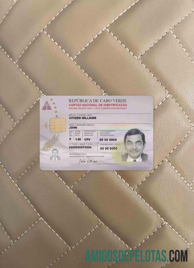 کیپ ورڈی شناختی کارڈ فوٹو لک سامنے ڈیزائن