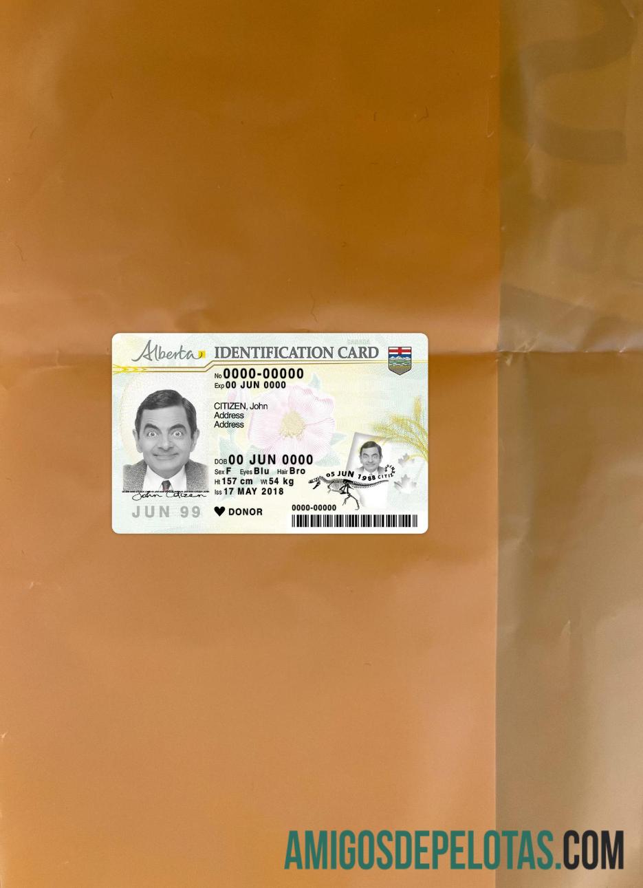 کینیڈا Alberta شناختی کارڈ فوٹو لک سامنے ٹیمپلیٹ