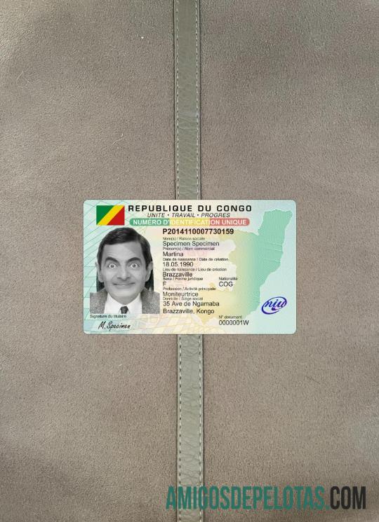 کانگو شناختی کارڈ فوٹو لک سامنے ٹیمپلیٹ