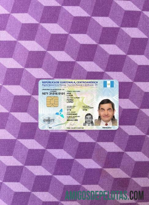 گوئٹے مالا شناختی کارڈ 2025 موجودہ فوٹو لک سامنے ڈیزائن