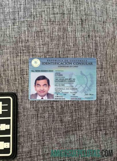 گوئٹے مالا consular شناختی کارڈ فوٹو لک سامنے ماک اپ