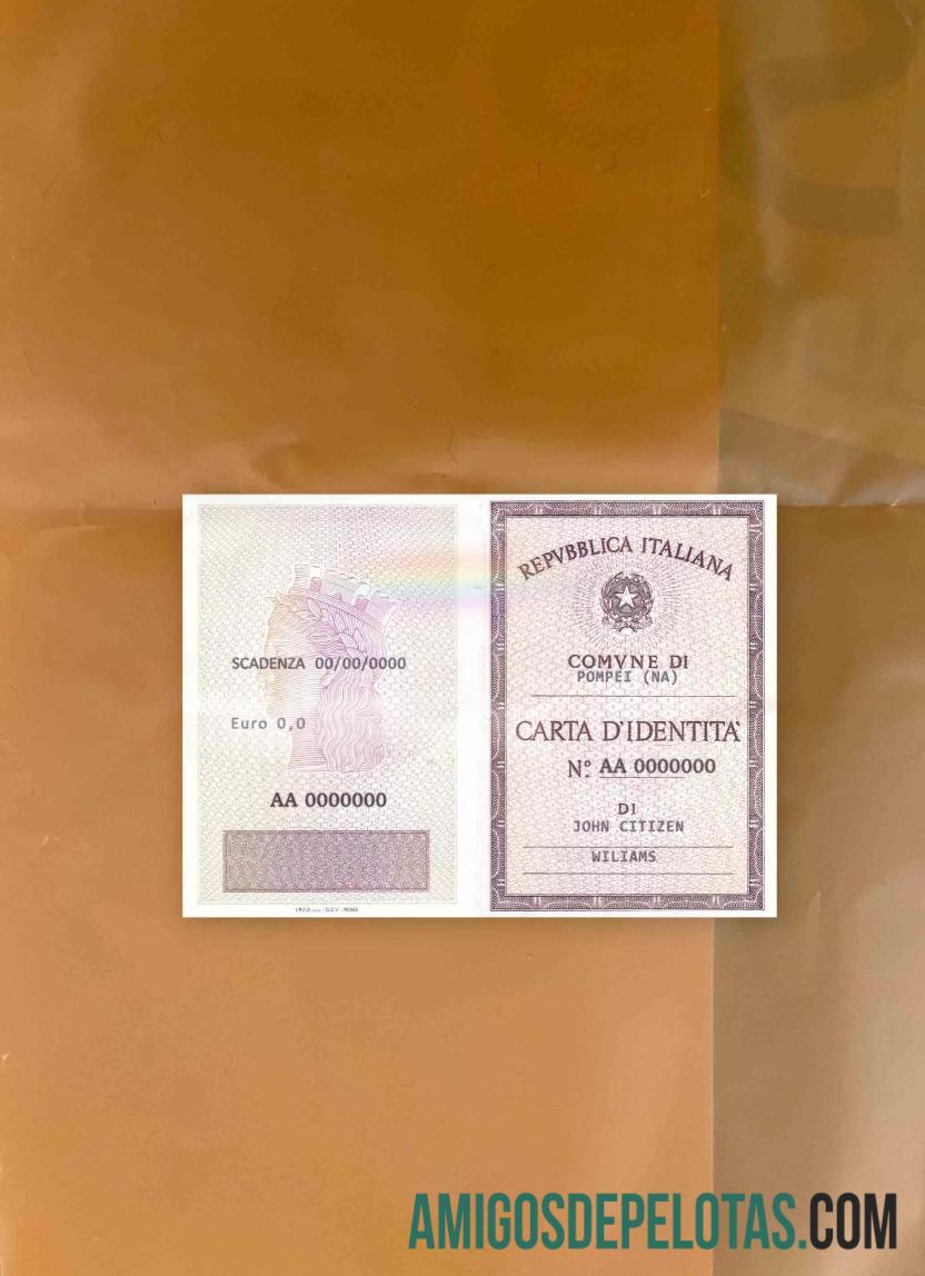 اطالیہ شناختی کارڈ کارڈ (La Carta DΓÇÖIdentitaΓÇÖ Italiana) فوٹو لک سامنے نمونہ