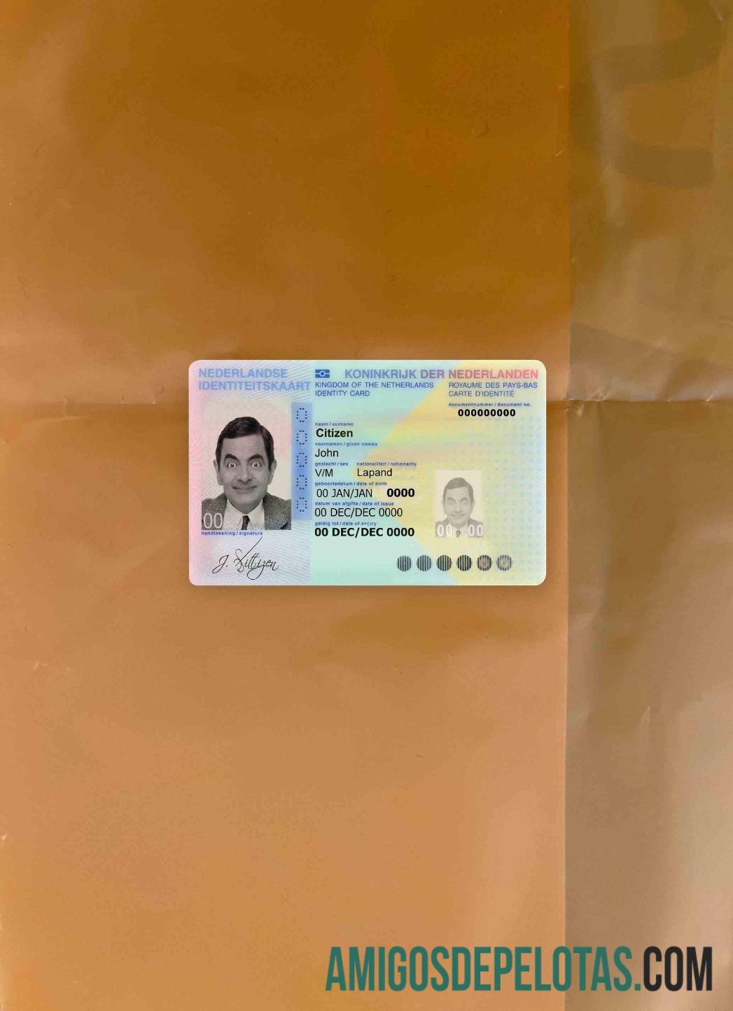 نیدرلینڈز شناختی فوٹو لک سامنے ماک اپ