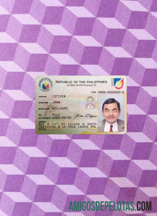 فلپائن شناختی فوٹو لک سامنے ڈیزائن