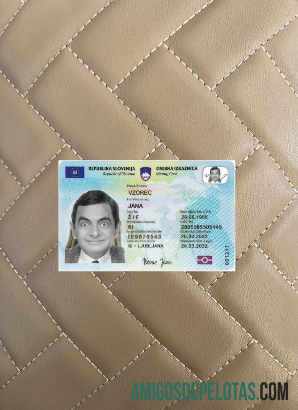 سلووینیا شناختی کارڈ 2022 موجودہ فوٹو لک سامنے ڈیزائن