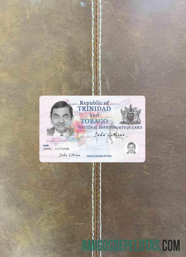 ٹرینیڈاڈ اور ٹوباگو شناختی کارڈ فوٹو لک سامنے ٹیمپلیٹ