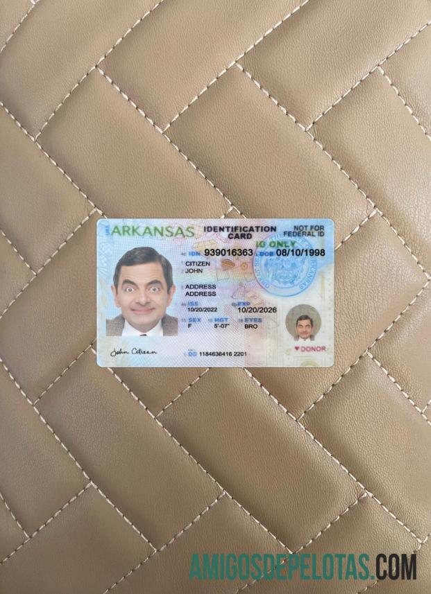 امریکہ Arkansas شناختی کارڈ فوٹو لک سامنے پیش نظارہ
