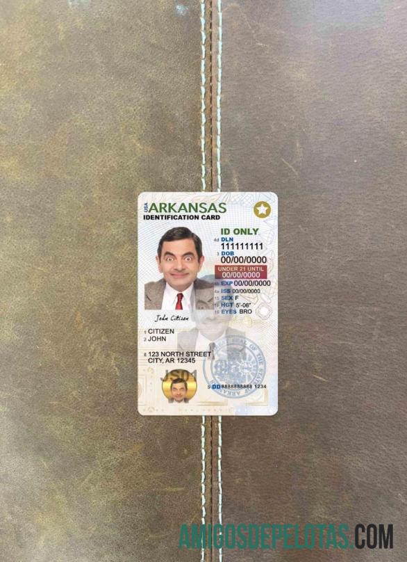 امریکہ Arkansas شناختی کارڈ under 21 فوٹو لک سامنے نمونہ