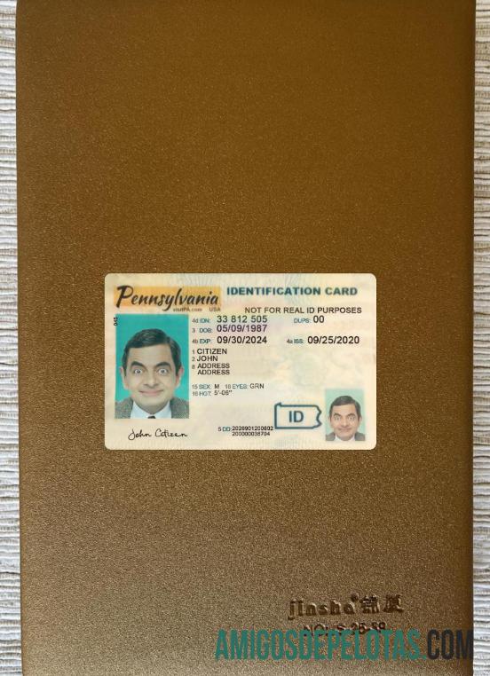 امریکہ Pennsylvania شناختی کارڈ فوٹو لک سامنے ڈیزائن