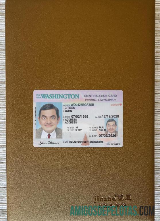 امریکہ Washington شناختی کارڈ 2020 موجودہ فوٹو لک سامنے ماک اپ