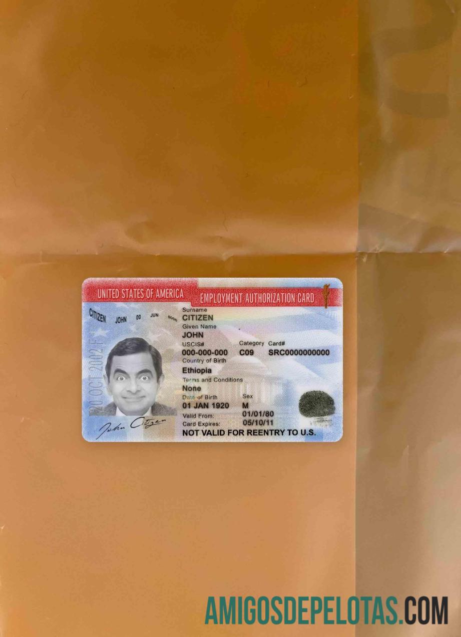 امریکہ ملازمت اختیار کارڈ ورژن 2 فوٹو لک سامنے نمونہ