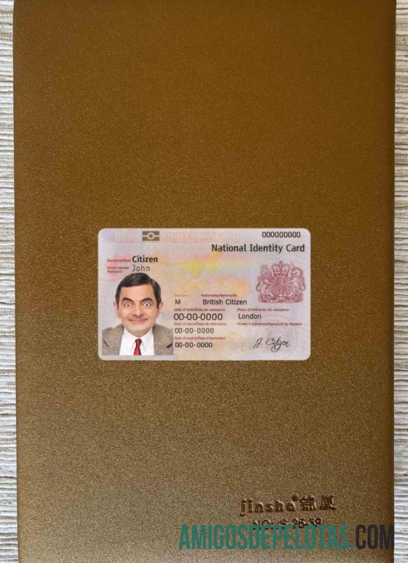 برطانیہ شناختی (شناختی کارڈ کارڈ) فوٹو لک سامنے ماک اپ